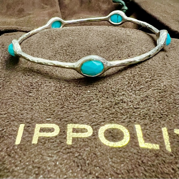 Ippolita Jewelry - IPPOLITA Five Station Sterling Silver with Turquoise Bangle
